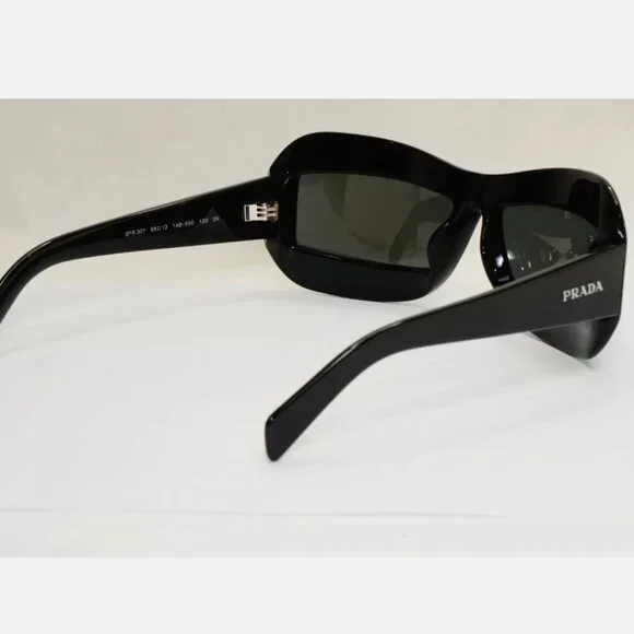 Prada Grey Italy Square Black Wrap Sunglasses